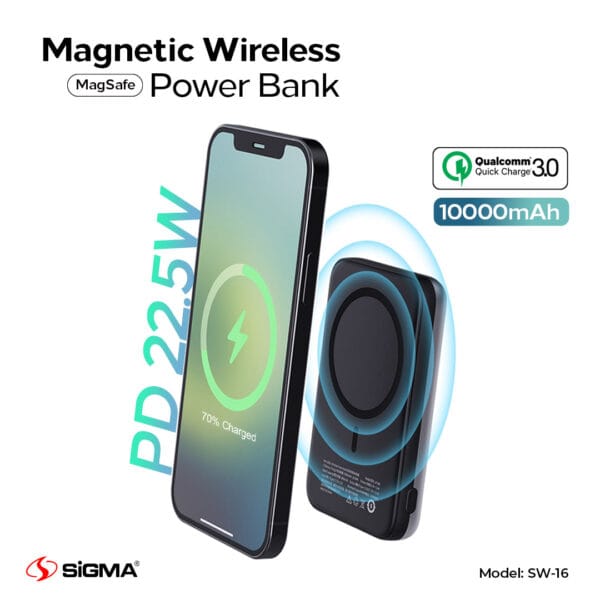 Sigma Wireless Power Bank 10000mAh SW-16 Mag Safe - Image 5