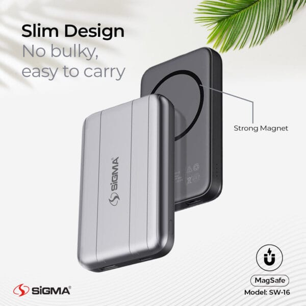 Sigma Wireless Power Bank 10000mAh SW-16 Mag Safe - Image 2