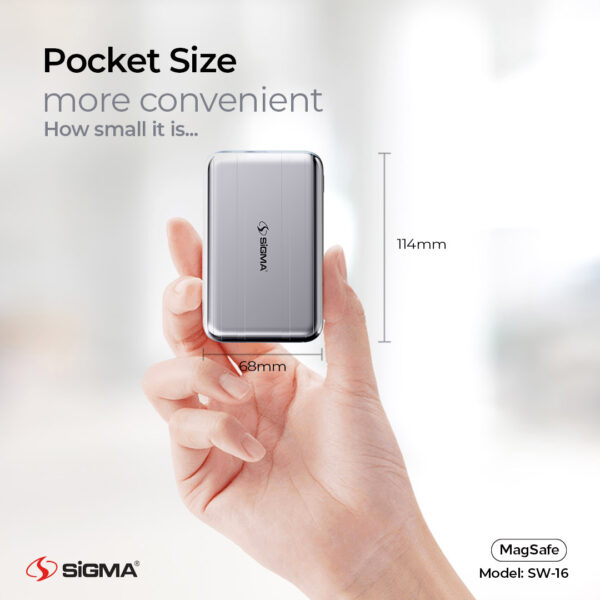 Sigma Wireless Power Bank 10000mAh SW-16 Mag Safe - Image 4