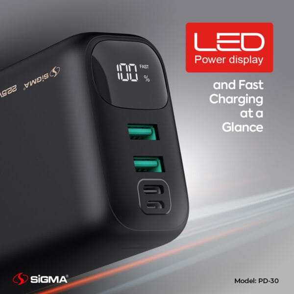 Sigma Shaheen Power Bank 30000mAh PD-30 - Image 3