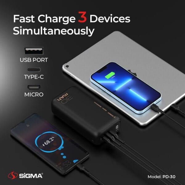 Sigma Shaheen Power Bank 30000mAh PD-30 - Image 4
