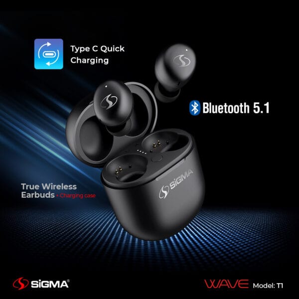 Sigma Wireless Earbuds Wave T1 TWS - Image 3