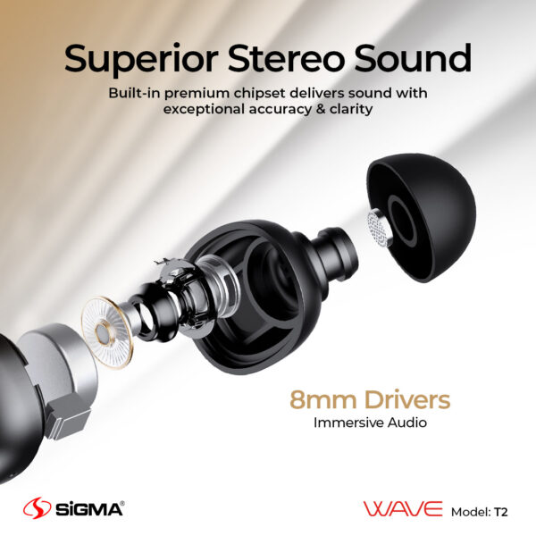 Sigma Wireless EarBuds WAVE T2 TWS - Image 2